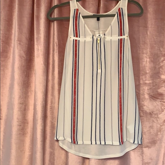 NWT Express Sleeveless Blouse with Gold a Zipper - Picture 1 of 8